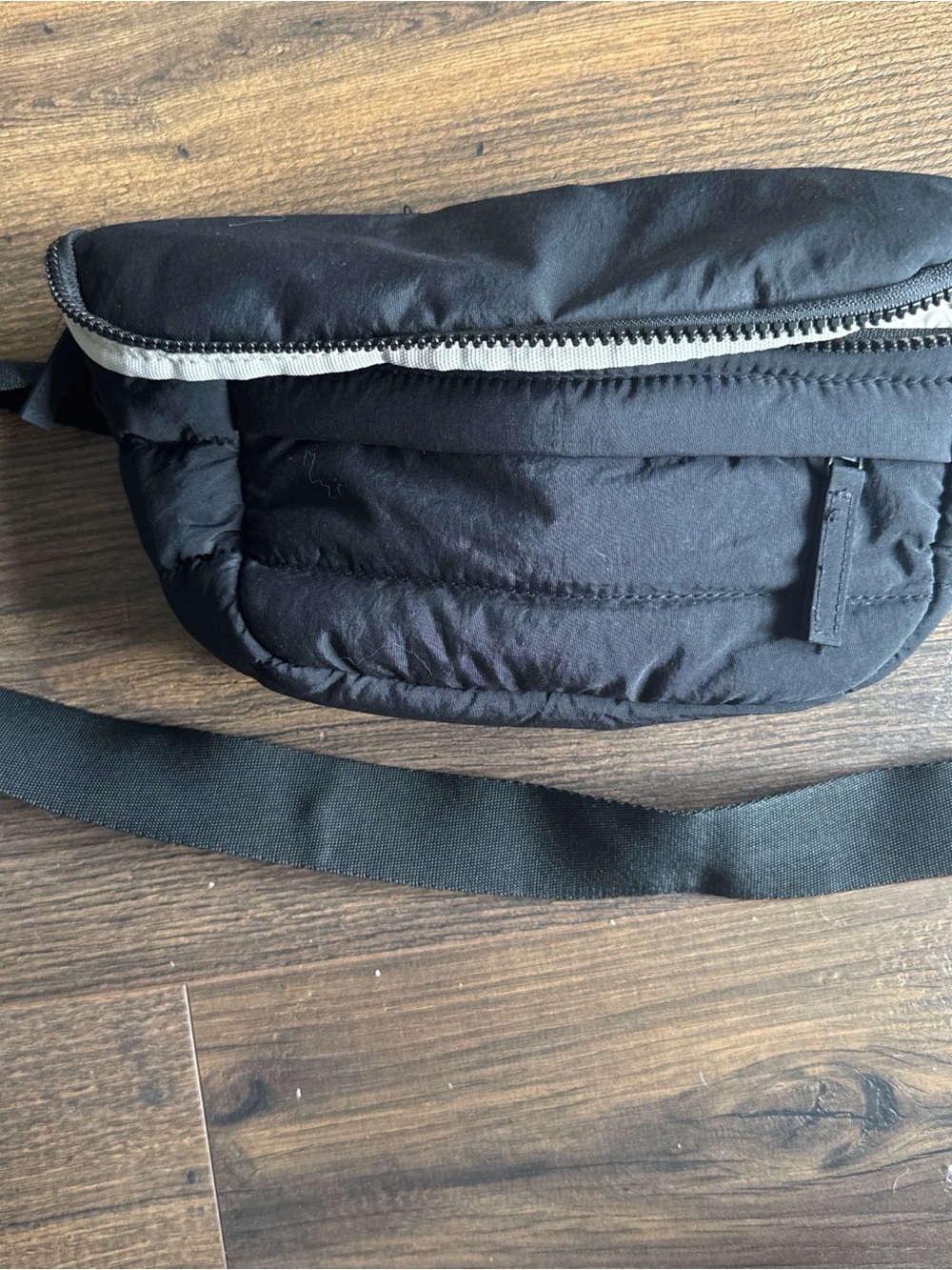 Black Quilted Cross Body or Waist Bag - Minimal Everyday Carry